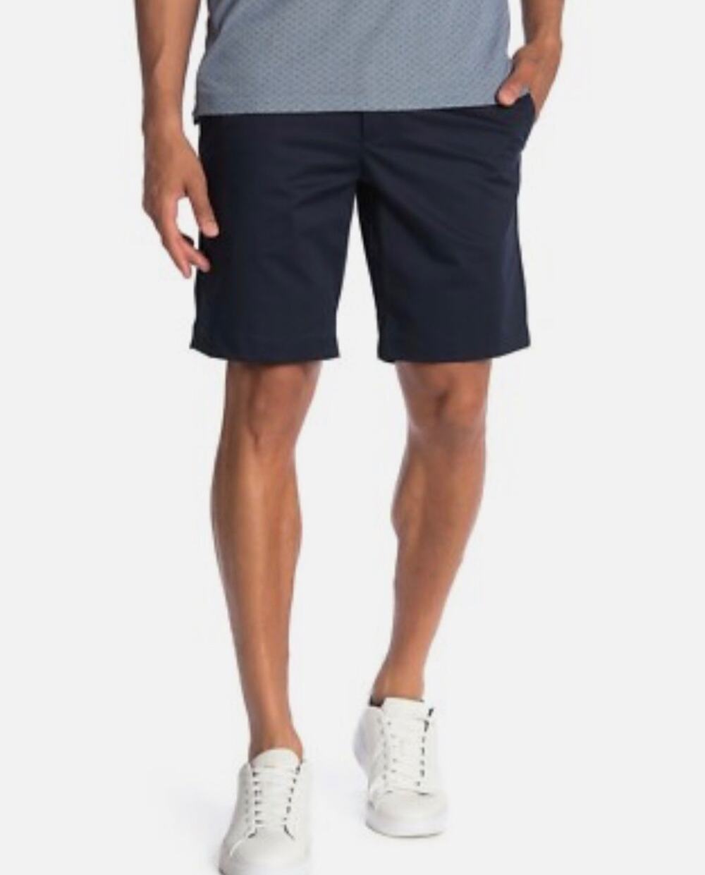 Theory Men's Eclipse Navy Zaine Soft Sateen Shorts sz 40 A004129
